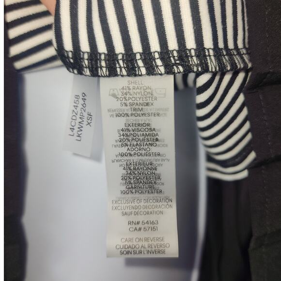 Karl Lagerfeld Paris Striped Knit Pleated Hem Dress Black White XS NWT - Picture 12 of 15